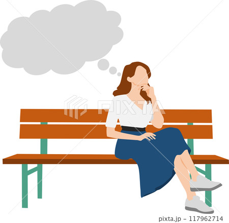 考え事をする女性のイラスト 117962714