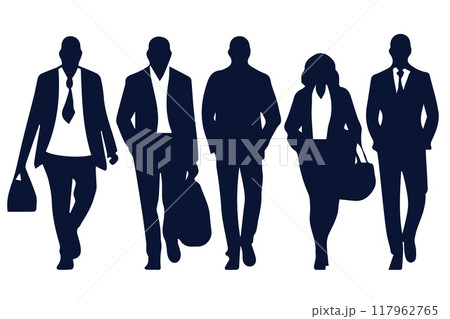Silhouette business people in various poses collection. 117962765