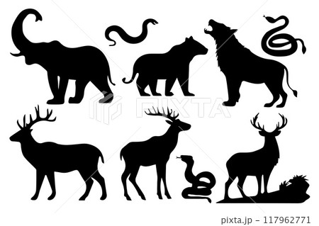 Set of wildlife animals illustration.Vector illustration Set of wildlife animals illustration.Vector illustration 117962771