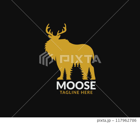 Vintage moose animal logo 117962786