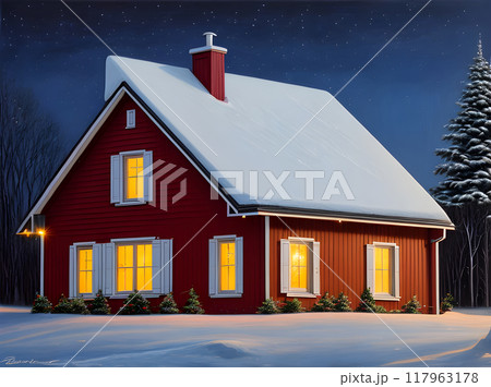 festive tranquil nostalgic winter wonderland. 117963178