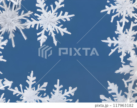 Snowflakes painted flat neutral colored background. 117963182