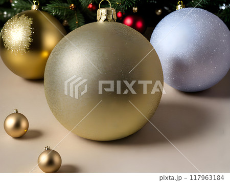 Holiday ornament firstperson view picture subdued hues. 117963184