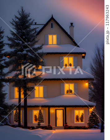 festive tranquil nostalgic winter wonderland. 117963243