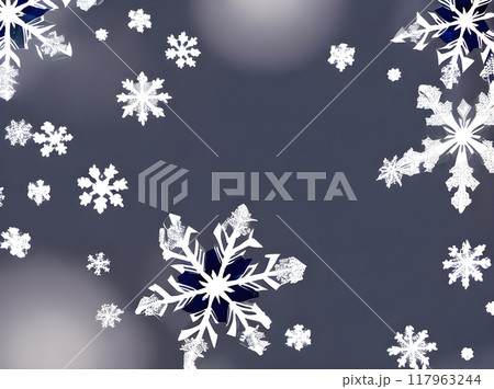 Snowflakes painted flat neutral colored background. 117963244