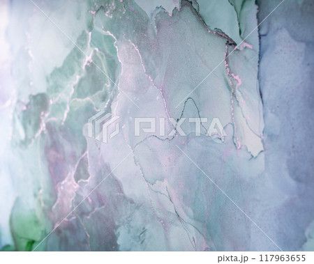 Soft green and blue abstract art with fluid shapes and gentle textures on a light background Soft green and blue abstract art with fluid shapes and gentle textures on a light background 117963655