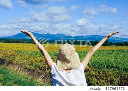 初夏、夏、初秋、北海道、十勝平野、帯広付近、上士幌、大雪山国立公園、女子旅、大雪山 初夏、夏、初秋、北海道、十勝平野、帯広付近、上士幌、大雪山国立公園、女子旅、大雪山 117963878