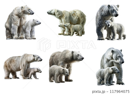Six Polar Bear Mothers and Their Cubs 117964075