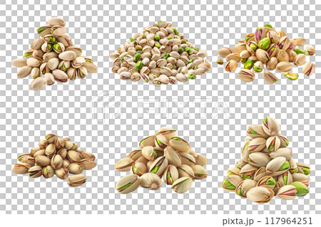 A Collection of Shelled Pistachios in Various Arrangements A Collection of Shelled Pistachios in Various Arrangements 117964251