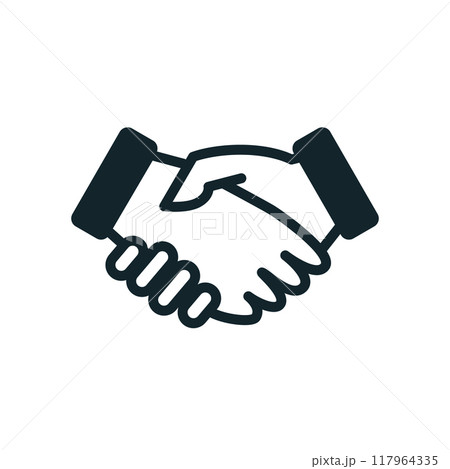 Two businessmen shaking hands making business agreement 117964335