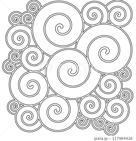 唐草模様の線画 117964926