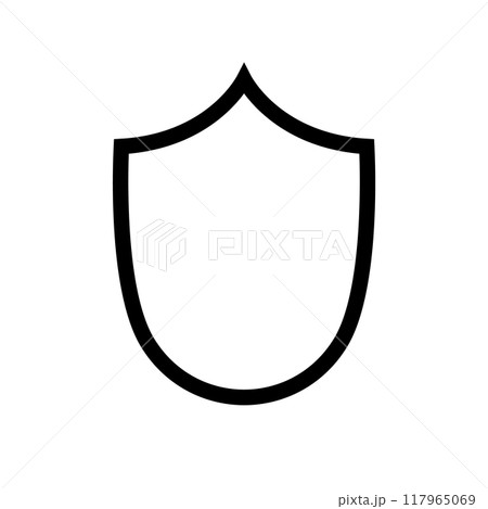emblem Shield frame Logo. Vector template outline Sign of Protection, Guard and Security. Insurance or Immunity Symbol. Empty icon design isolated on white background emblem Shield frame Logo. Vector template outline Sign of Protection, Guard and Security. Insurance or Immunity Symbol. Empty icon design isolated on white background 117965069