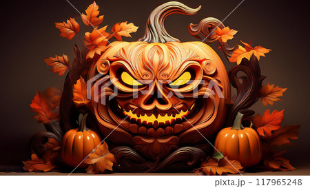 ハロウィンのカボチャ 117965248
