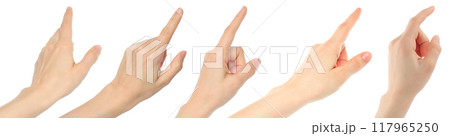 Set of Hands with touching gestures, isolated on transparent background 117965250