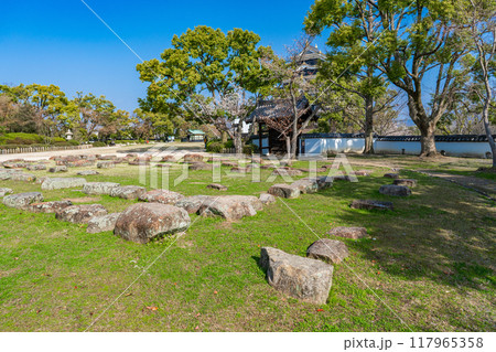 岡山市 岡山城の移設された天守礎石 岡山市 岡山城の移設された天守礎石 117965358