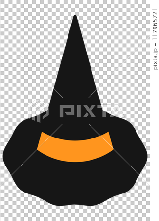 ハロウィンの魔女の、とんがり帽子のイラスト 117965721