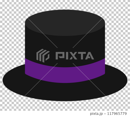 ハロウィンのシルクハットのイラスト 117965779