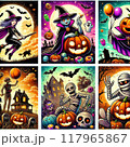 ハロウィン背景素材,カボチャ,ハロウィン,かわいいハロウィン 117965867