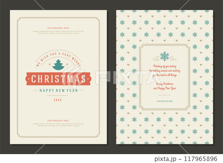 Christmas greeting card design template with quote label vector illustration Christmas greeting card design template with quote label vector illustration 117965896