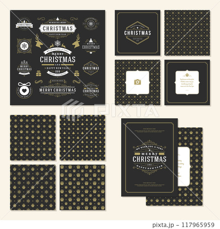 Christmas labels and badges vector design elements set 117965959