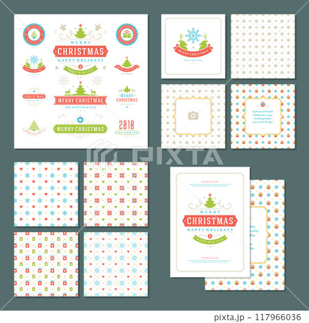 Christmas labels and badges vector design elements set 117966036