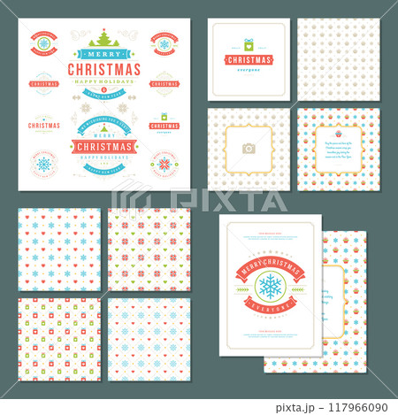 Christmas labels and badges vector design elements set 117966090