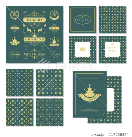 Christmas labels and badges vector design elements set 117966344
