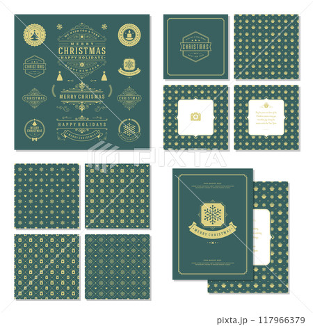 Christmas labels and badges vector design elements set Christmas labels and badges vector design elements set 117966379