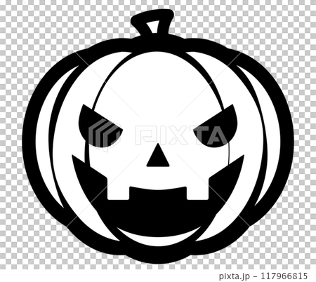 Jack-o'-lantern illustration [2] [monochrome line drawing] 117966815