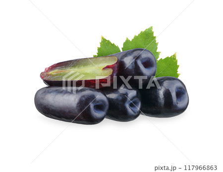 Black grape fruit isolated on white background. Black grape fruit isolated on white background. 117966863