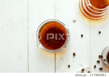 black drip coffee in glass server 117966961