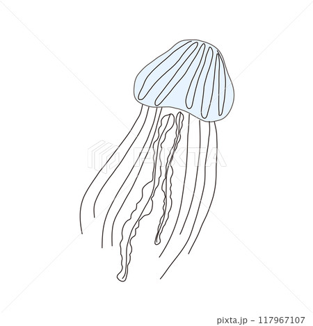 海に漂うクラゲのイラスト 117967107