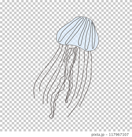 海に漂うクラゲのイラスト 117967107