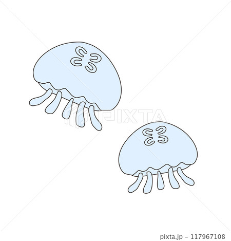 海に漂うクラゲのイラスト 117967108