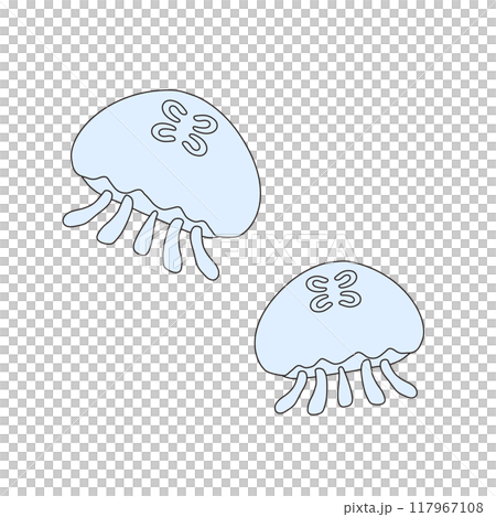海に漂うクラゲのイラスト 117967108