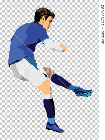 Male soccer player shooting 117967692