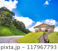 緑の丘の上に建つ家 117967793