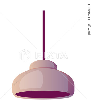 Modern hanging ceiling lamp with simple design shown in a flat vector illustration format. 117968091