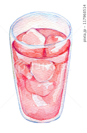 水彩イラスト アセロラジュース 水彩イラスト アセロラジュース 117968514