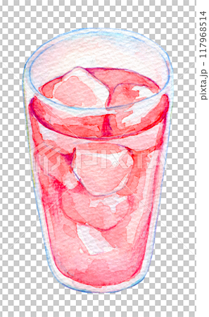 水彩イラスト アセロラジュース 水彩イラスト アセロラジュース 117968514