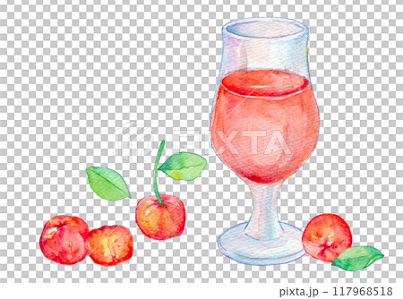 水彩イラスト　アセロラジュース 117968518