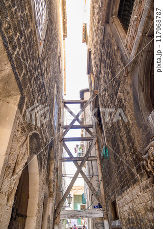 Remains of Roman Historical Complex of the Palace of Diocletian, UNESCO world heritage site in Split, Croatia Remains of Roman Historical Complex of the Palace of Diocletian, UNESCO world heritage site in Split, Croatia 117968787