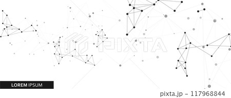 Vector banner design. Connecting dots and lines. Global network abstract background 117968844