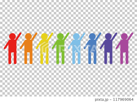 Colorful crowd icons 117969064