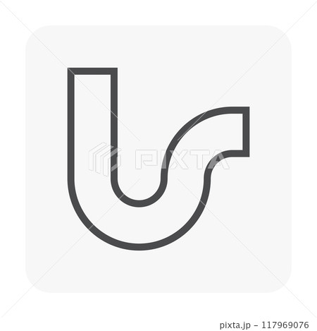 Drain pipe part of floor drain and kitchen sink vector icon. Drain pipe part of floor drain and kitchen sink vector icon. 117969076
