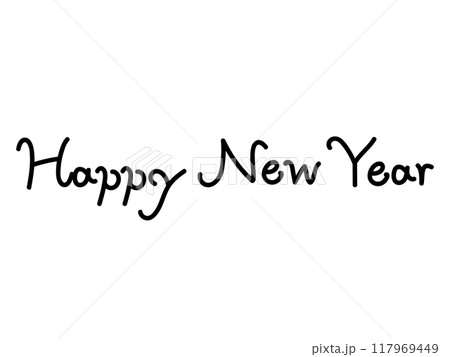 Happy New Year　手書き文字 117969449