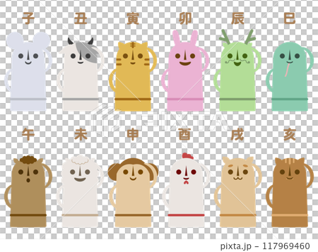 Cute and cute zodiac haniwa set of 12 117969460