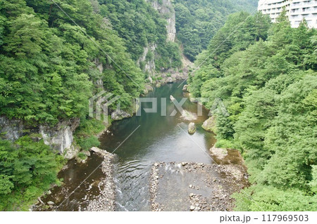 鬼怒川の渓谷の風景 117969503