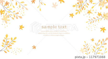 紅葉のシンプルな水彩風 背景フレーム 117971088