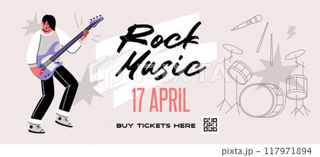 rock music fest poster design template 117971894